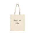 Tote Bag — "Things I Love: dog • coffee" Cotton Canvas Market Tote