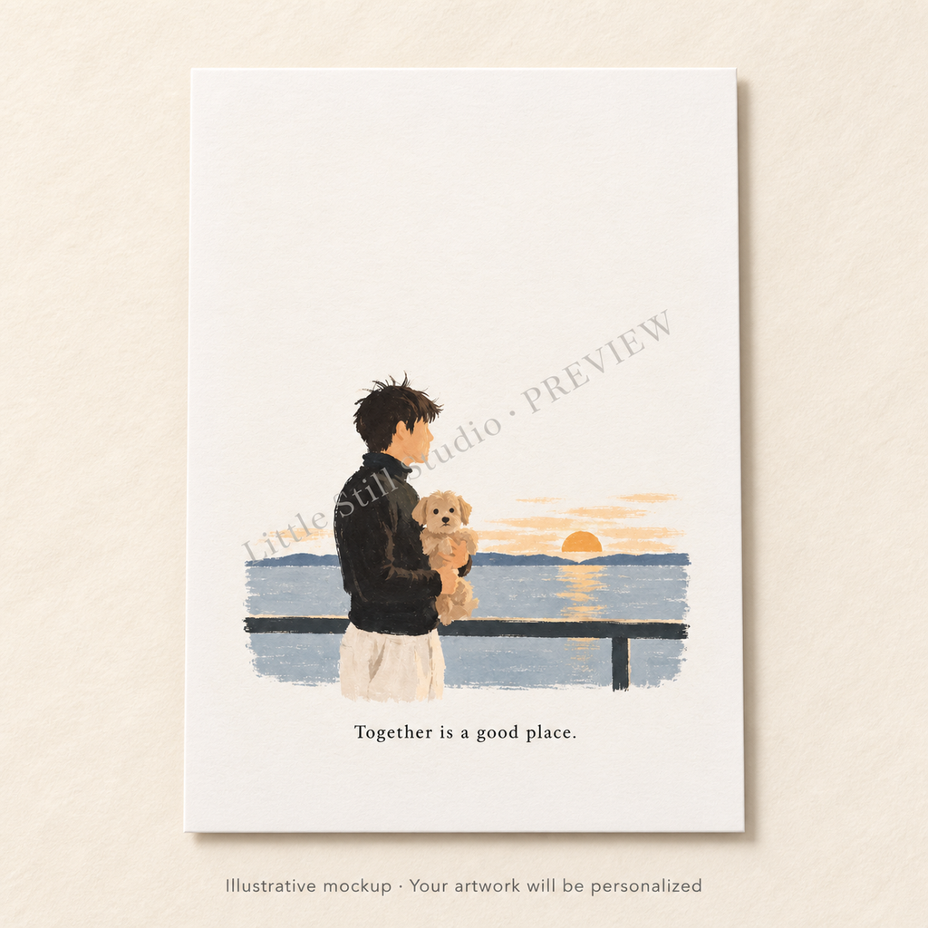 Personalized postcard illustrative example. Your approved artwork will replace this example. Preview watermark is not printed.